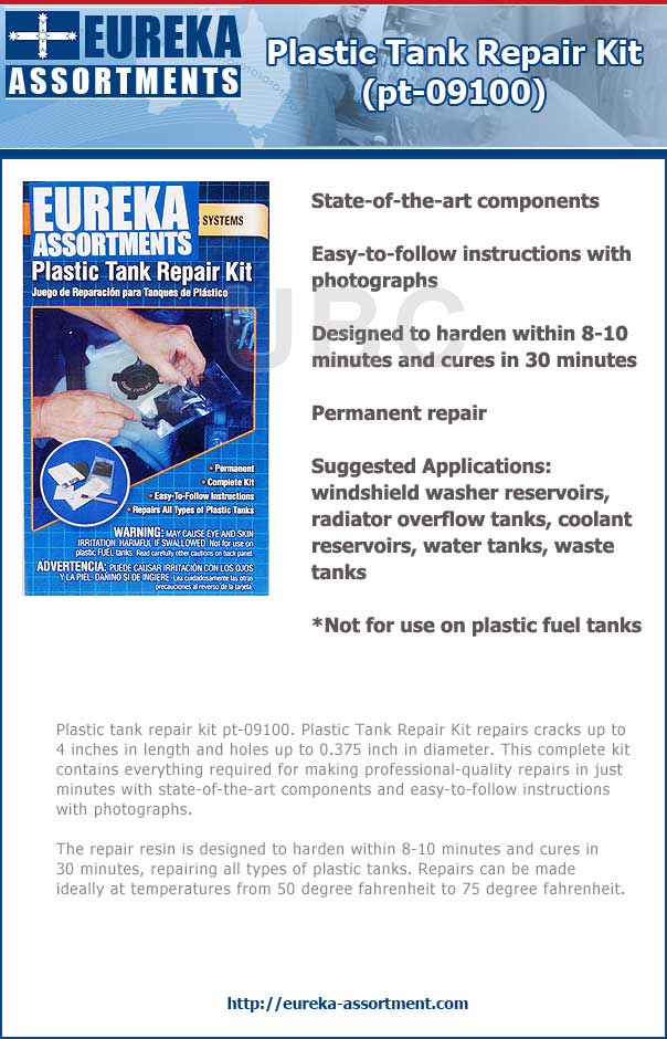 plastic tank repair kit pt-09100 plastic tank repair kit pt-09100 eureka assortments