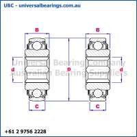Plough Bearings Hexagonal Bore Diagram