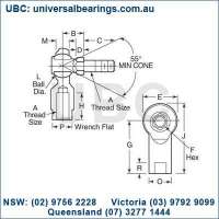 rod end studded female metric kit 