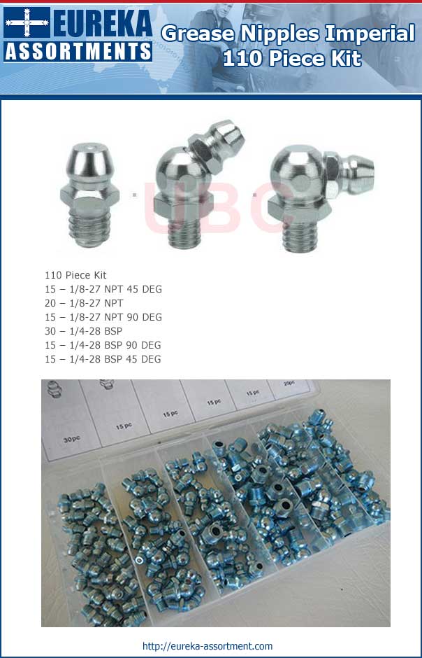 grease nipples imperial kit 110 Piece Kit eureka assortments