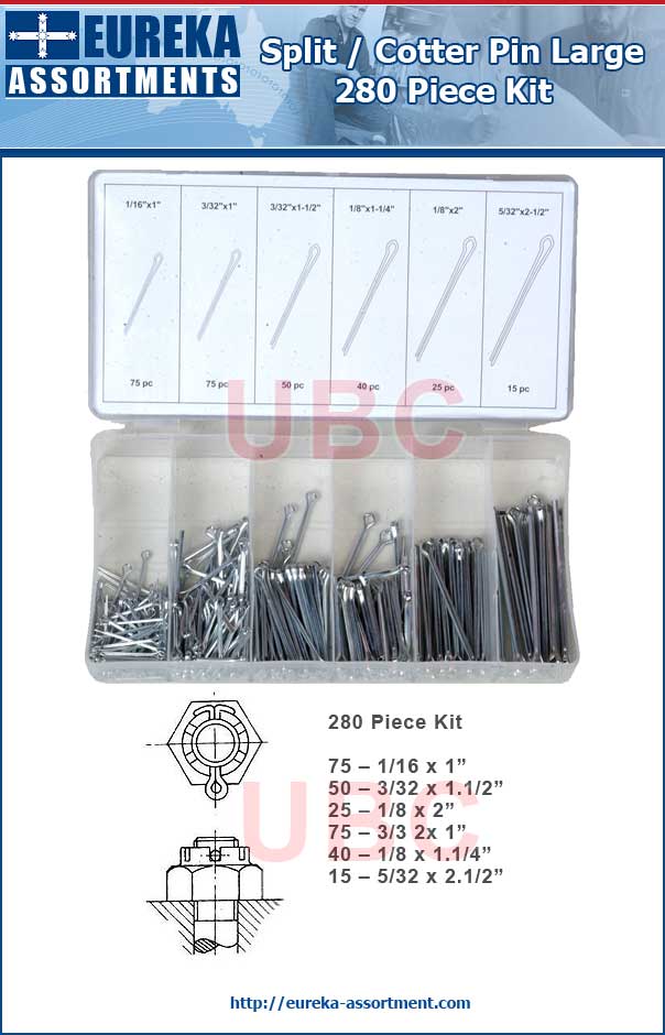 split pin cotter pin kit 280 piece eureka assortments