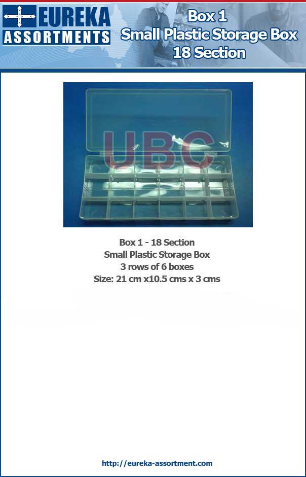 Small Plastic Storage Box 18 sections