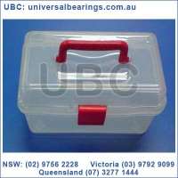 Box 4 Tool Box Red Handle Plastic 18 cms x 9.5 cms x 10cms