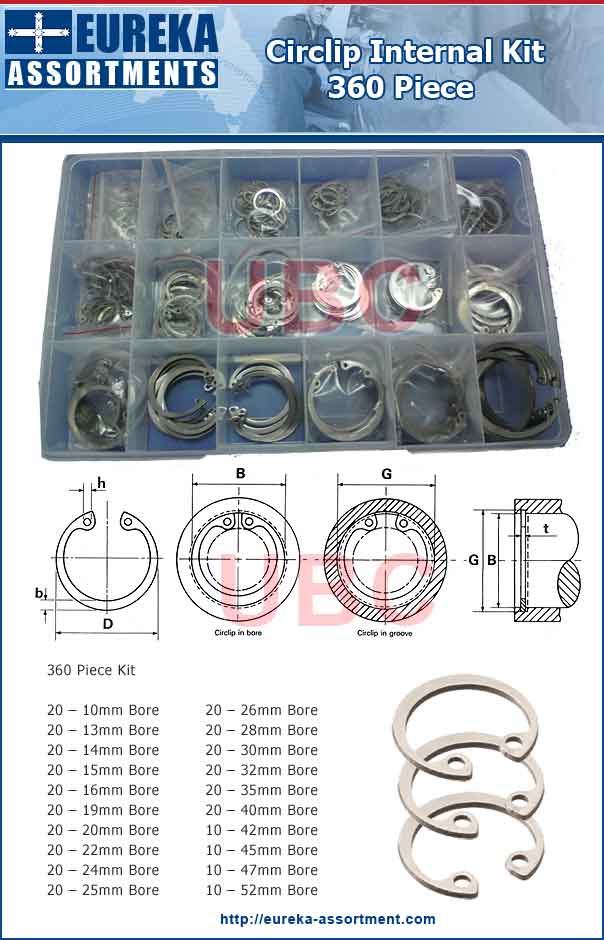 circlip internal kit Internal Series Snap Ring Maintenance Kit Spring Steel Fastener Sets