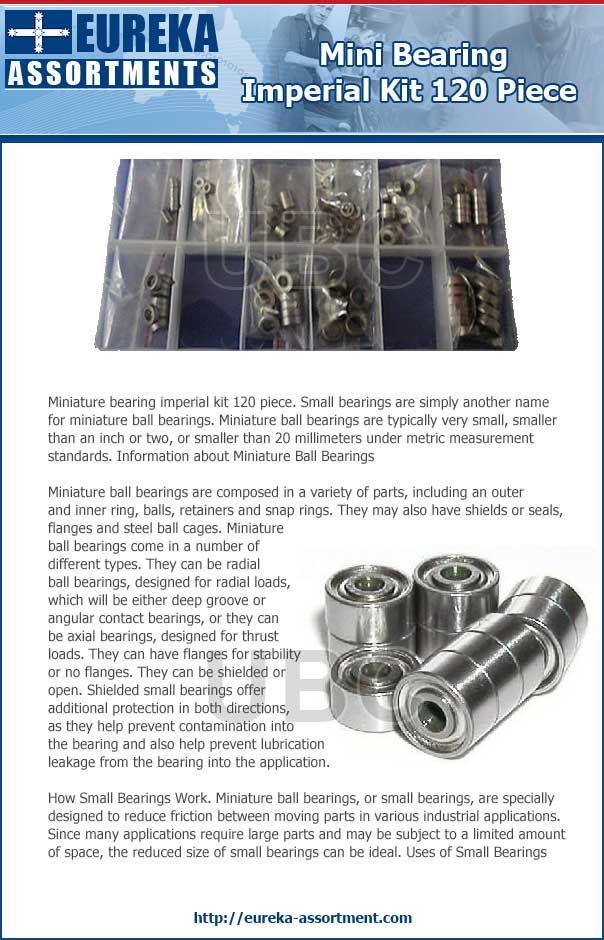 mini bearing imperial kit 120 piece eureka assortment