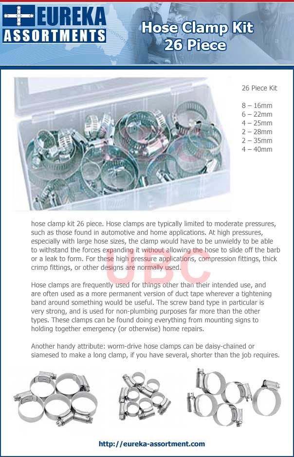 hose clamp kit 26 piece eureka assortments